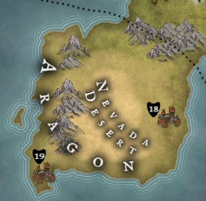 A closeup of the map of Aragon