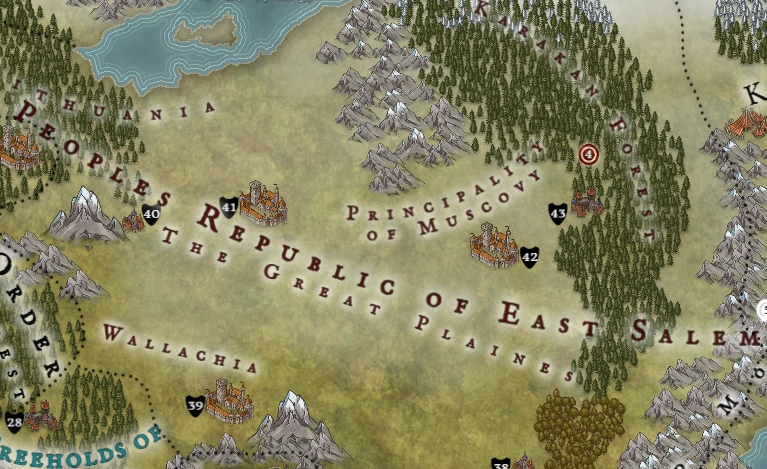 A closeup of the map of East Salem